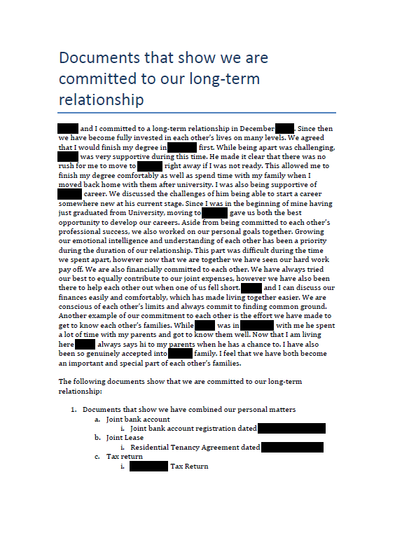 Australian Partner Visa - Long-term relationship